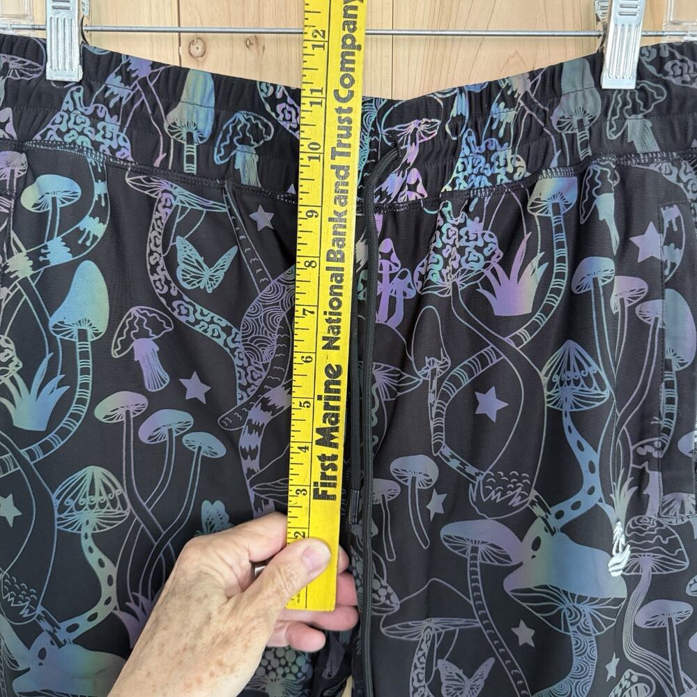 Rainbow Reflective Jogger Pant Elastic Drawstring Waist Mushroom Rave Pride Sz M - Picture 12 of 12